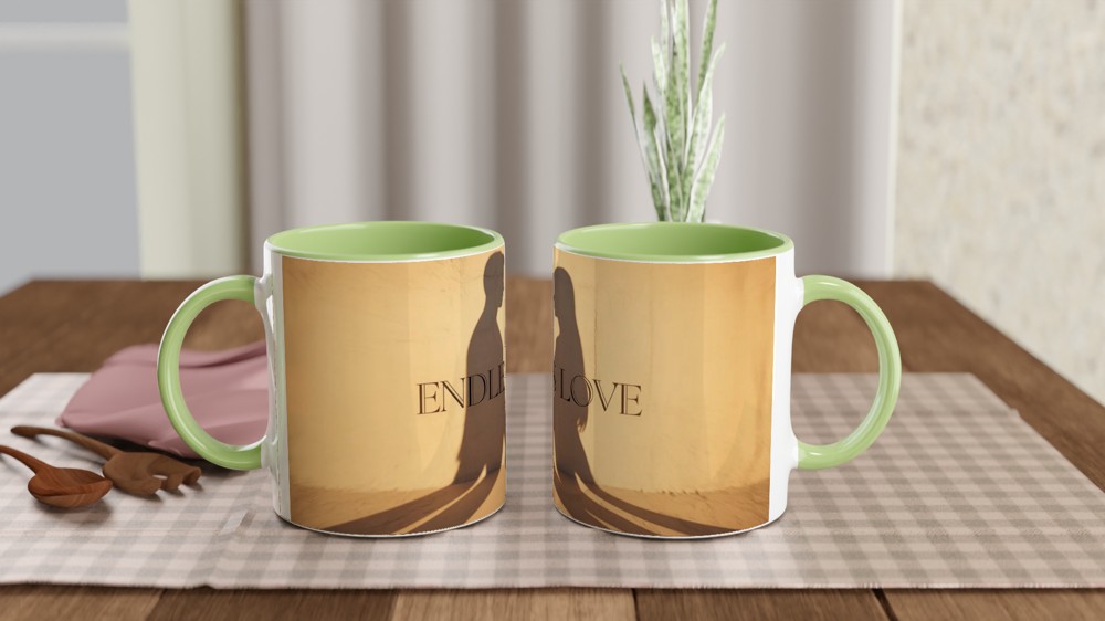 Endless Love Mug | Romantic Anniversary Gift | Valentines Day Present for Husband or Wife | Couples Sunset Shadow Mug — view 5