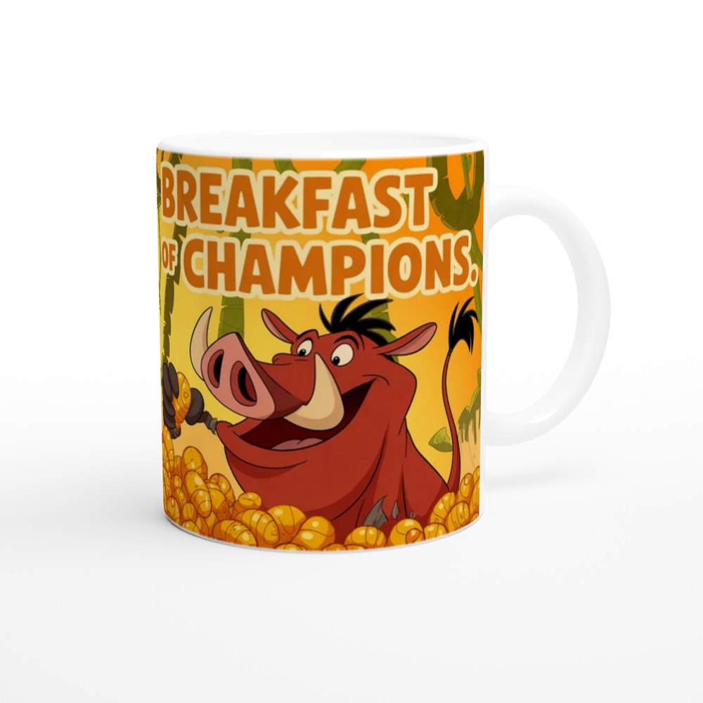 Lion King Mug | 'Breakfast of Champions' Timon & Pumbaa | Musical Theatre Gift | Best Friend Birthday Present — view 12