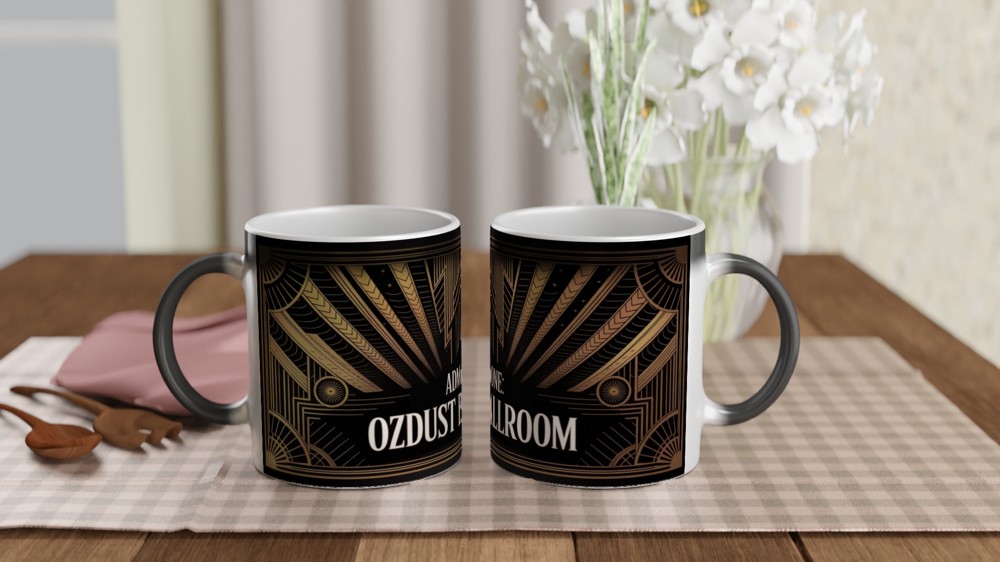Ozdust Ballroom Admit One Art Deco Ticket Mug — view 3