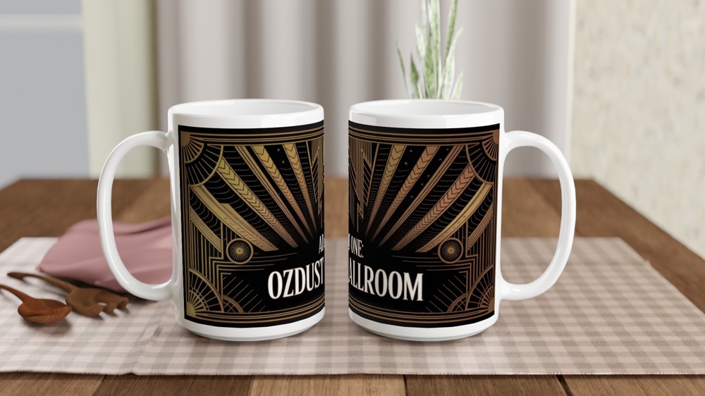 Ozdust Ballroom Admit One Art Deco Ticket Mug — view 2