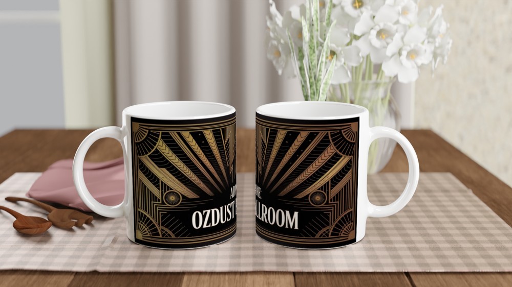 Ozdust Ballroom Admit One Art Deco Ticket Mug
