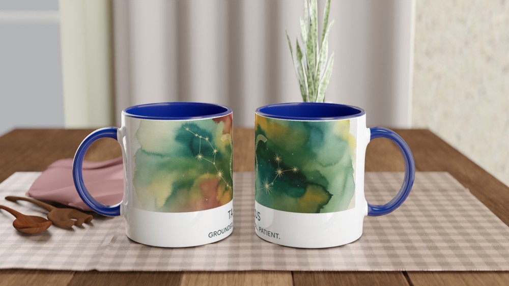 Taurus Mug | Astrology Star Sign Gift | Watercolor Zodiac Constellation Cup | Birthday Present for Her, Him or Best Friend — view 4