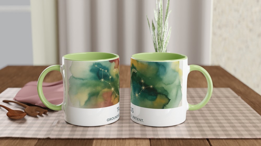 Taurus Mug | Astrology Star Sign Gift | Watercolor Zodiac Constellation Cup | Birthday Present for Her, Him or Best Friend — view 5
