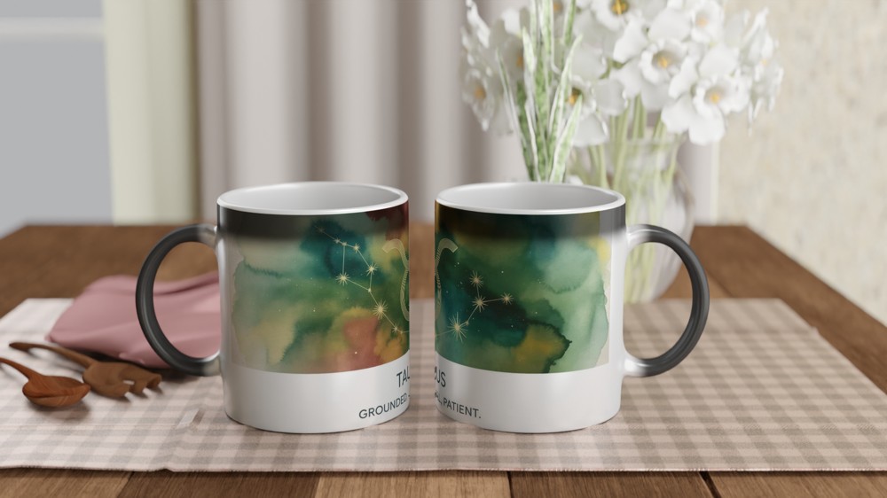 Taurus Mug | Astrology Star Sign Gift | Watercolor Zodiac Constellation Cup | Birthday Present for Her, Him or Best Friend — view 3