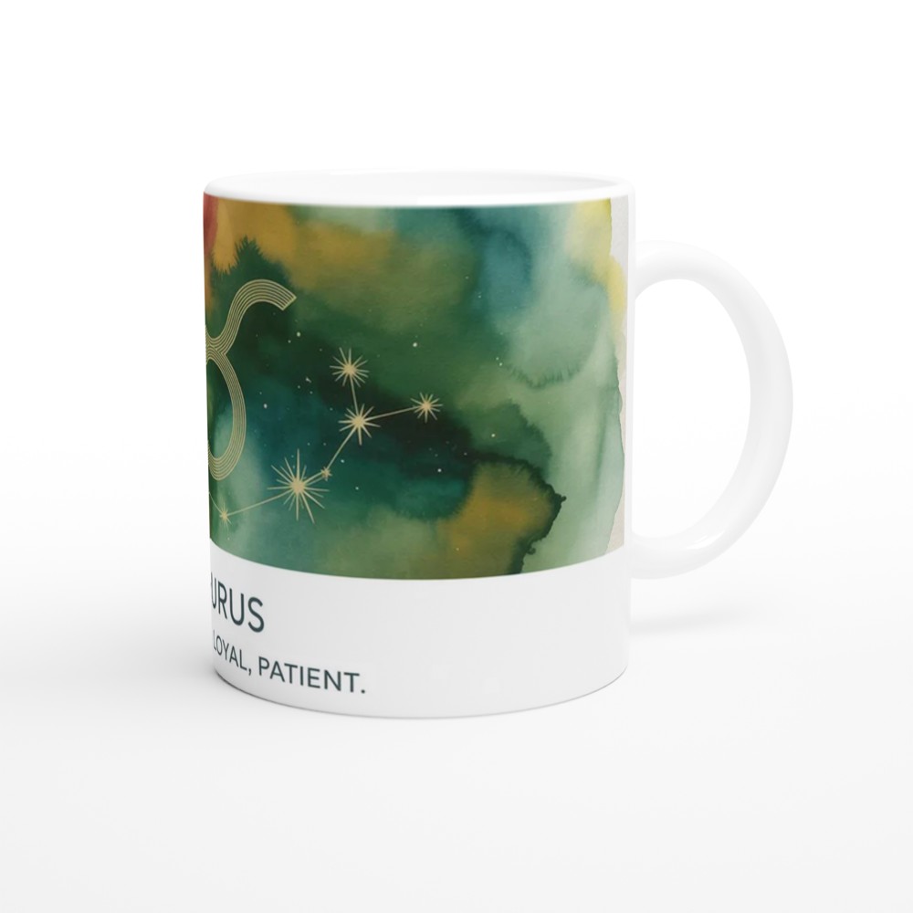 Taurus Mug | Astrology Star Sign Gift | Watercolor Zodiac Constellation Cup | Birthday Present for Her, Him or Best Friend — view 12