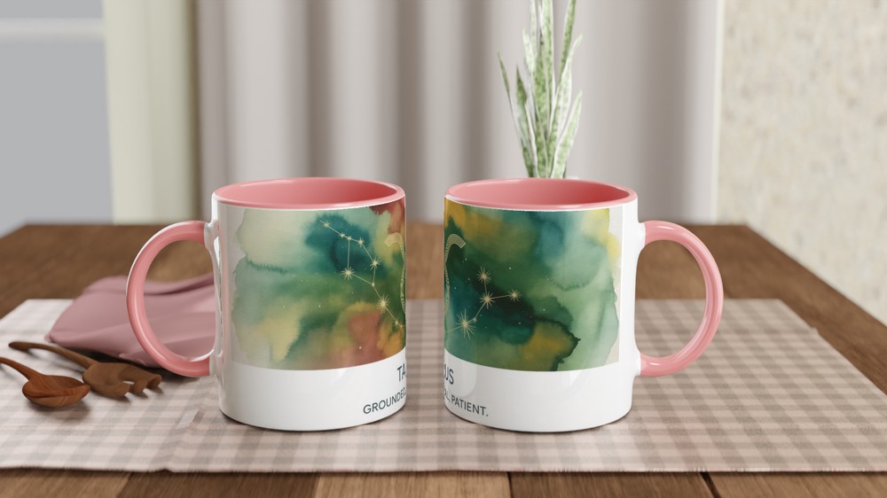 Taurus Mug | Astrology Star Sign Gift | Watercolor Zodiac Constellation Cup | Birthday Present for Her, Him or Best Friend — view 6