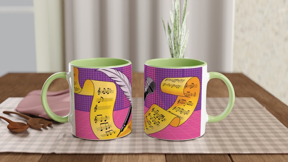 And Juliet Mug | Quill and Microphone Design | Musical Theatre Gift | Pop Shakespeare Fan Present — view 5