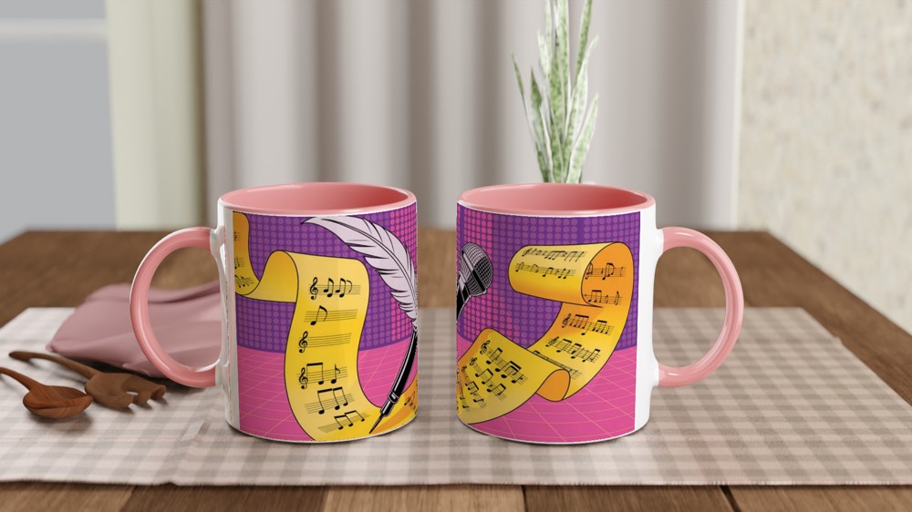 And Juliet Mug | Quill and Microphone Design | Musical Theatre Gift | Pop Shakespeare Fan Present — view 6