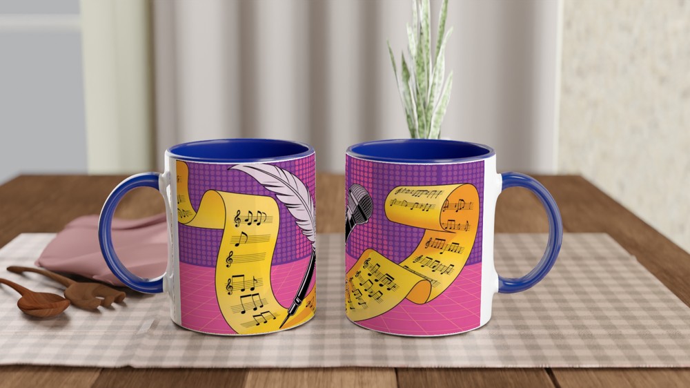 And Juliet Mug | Quill and Microphone Design | Musical Theatre Gift | Pop Shakespeare Fan Present — view 4