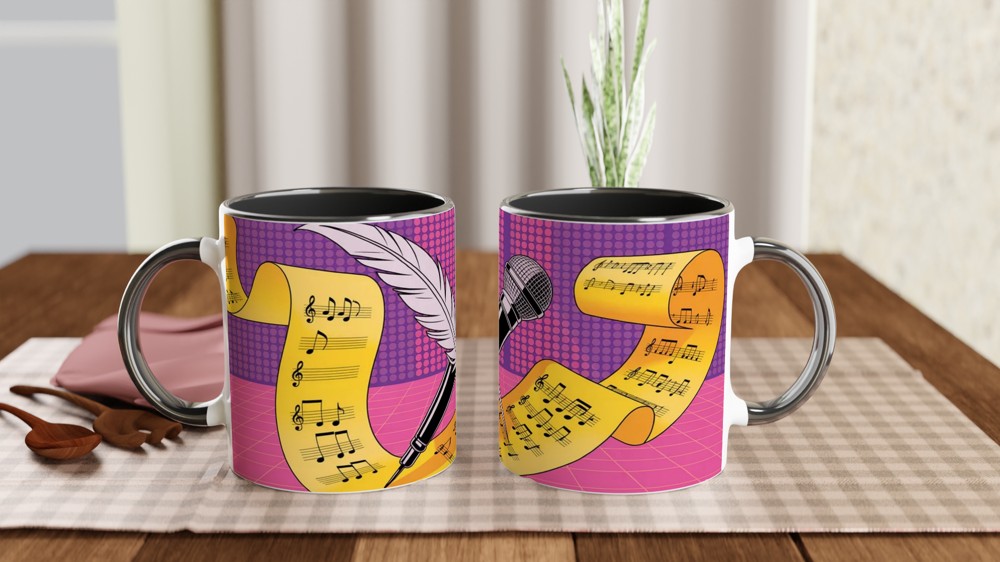 And Juliet Mug | Quill and Microphone Design | Musical Theatre Gift | Pop Shakespeare Fan Present — view 9