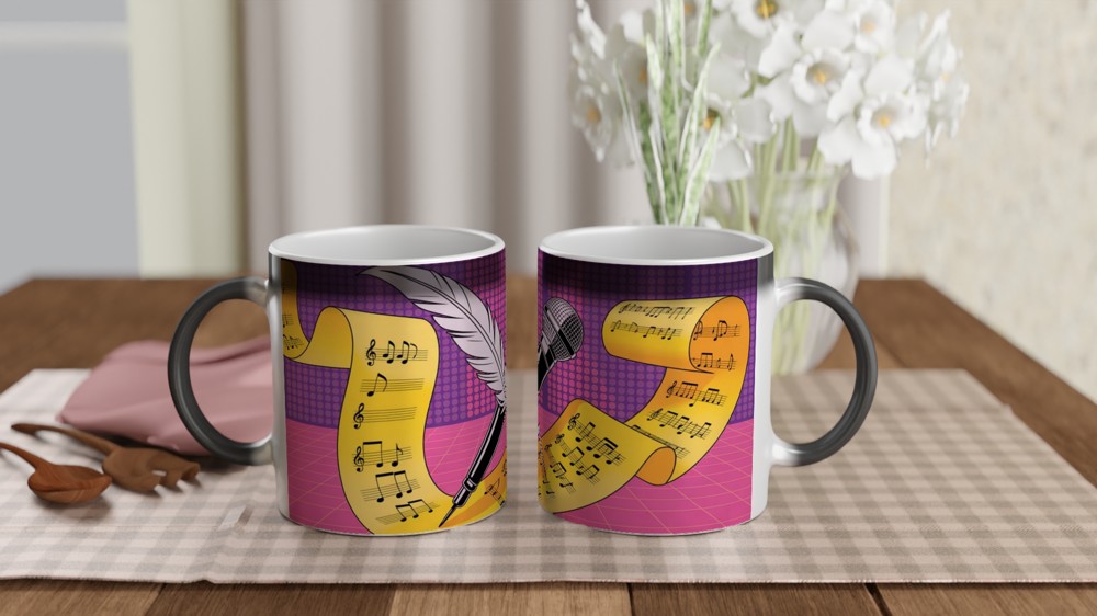 And Juliet Mug | Quill and Microphone Design | Musical Theatre Gift | Pop Shakespeare Fan Present — view 3