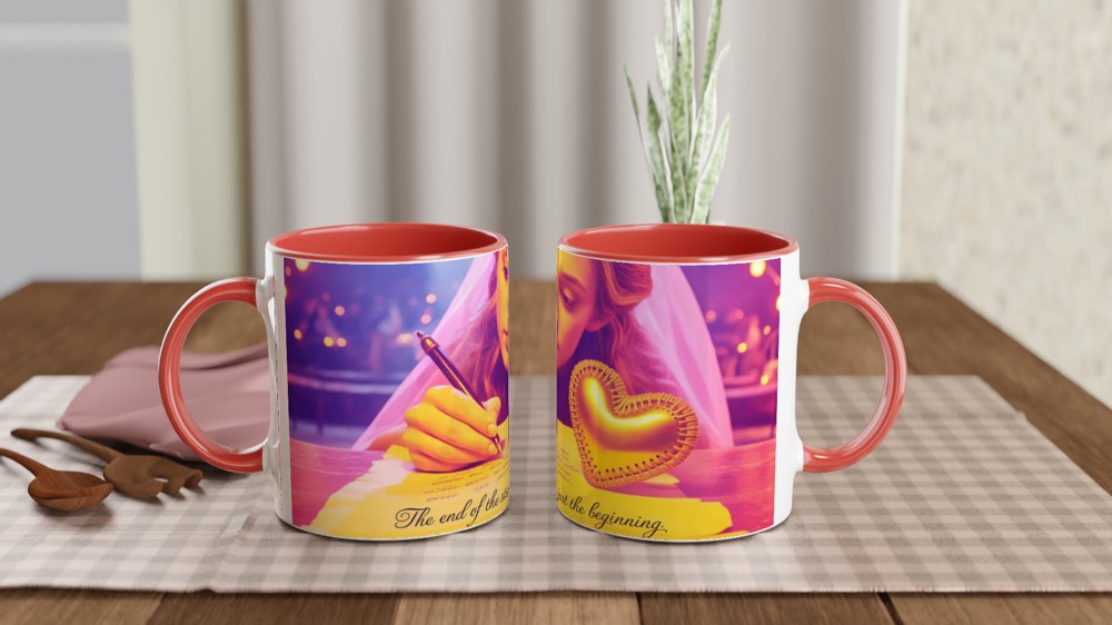 The End of the Story Is Just the Beginning - Romantic Wedding Quote Mug — view 7