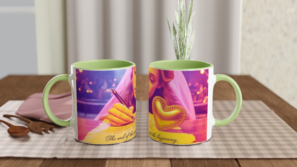 The End of the Story Is Just the Beginning - Romantic Wedding Quote Mug — view 5