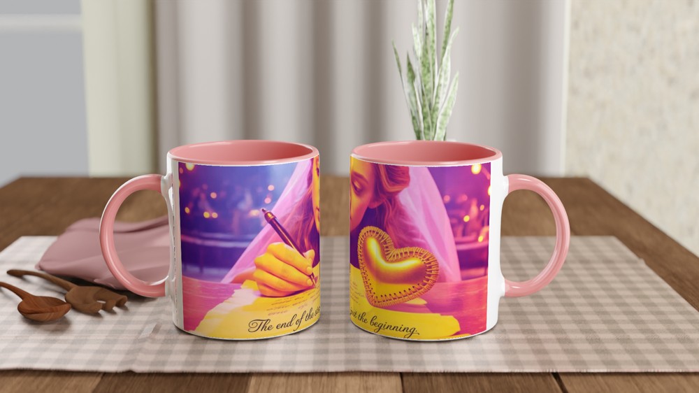 The End of the Story Is Just the Beginning - Romantic Wedding Quote Mug — view 6