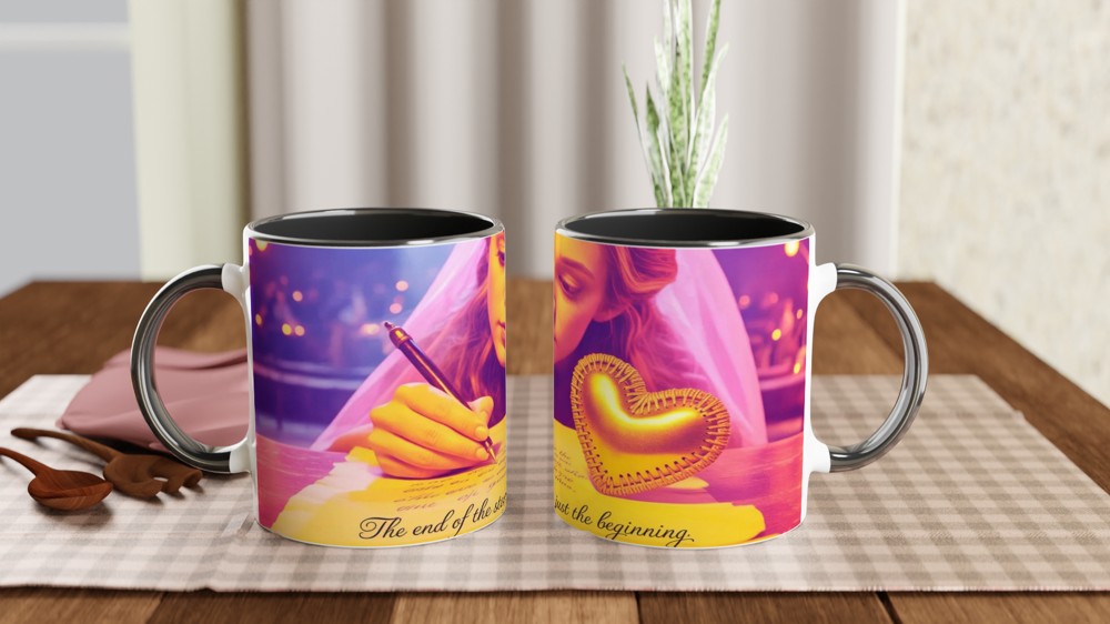 The End of the Story Is Just the Beginning - Romantic Wedding Quote Mug — view 9