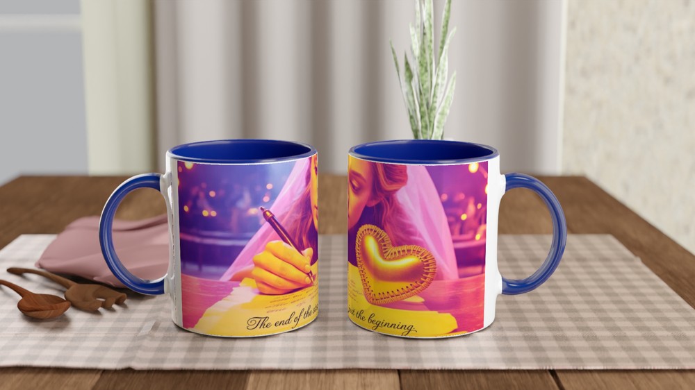 The End of the Story Is Just the Beginning - Romantic Wedding Quote Mug — view 4