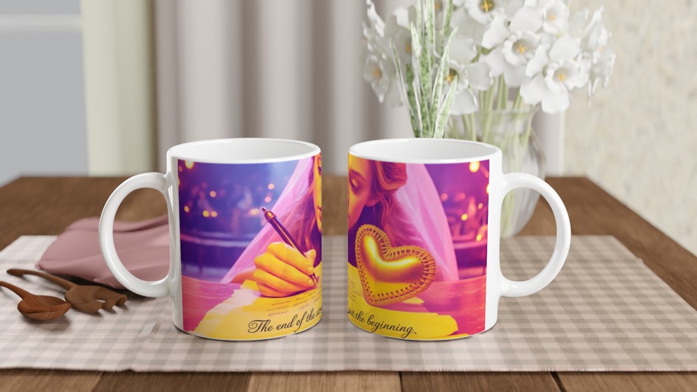 The End of the Story Is Just the Beginning - Romantic Wedding Quote Mug