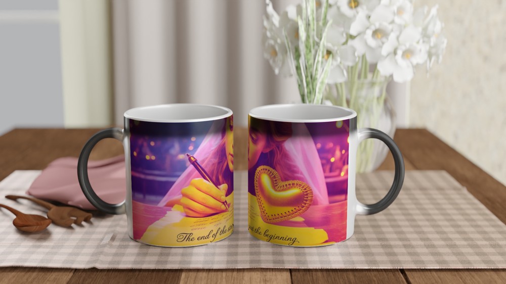 The End of the Story Is Just the Beginning - Romantic Wedding Quote Mug — view 3