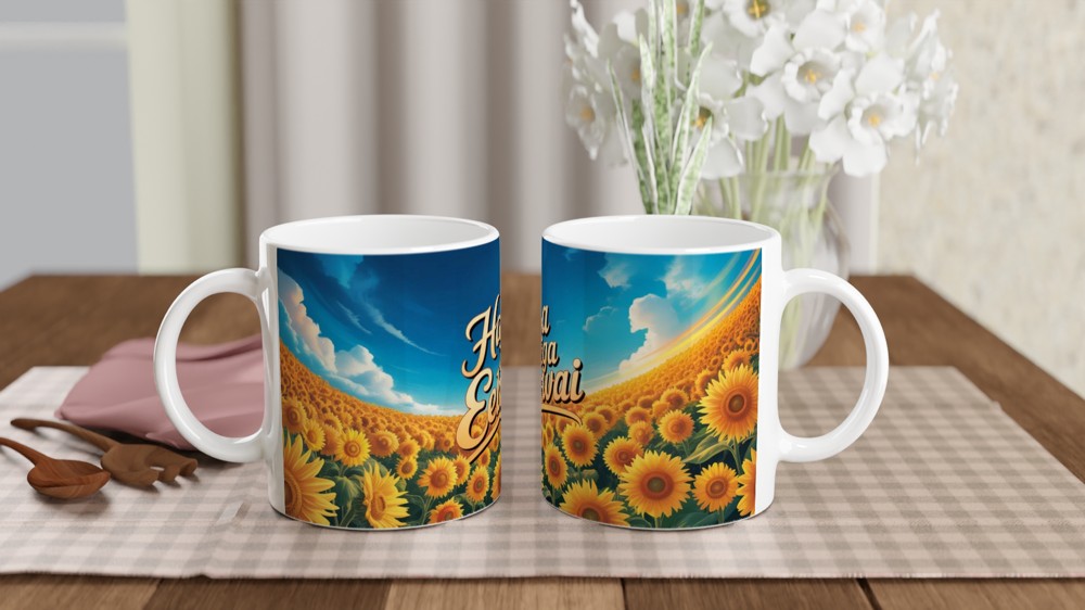 Hasa Diga Eebowai Sunflower Field Mug