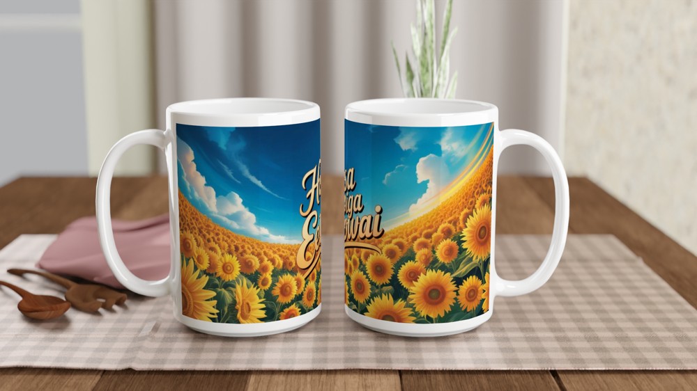 Hasa Diga Eebowai Sunflower Field Mug — view 2