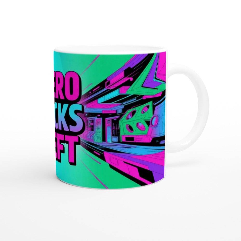 Zero F*cks Left - Retro Neon Cyberpunk Funny Mug — view 12