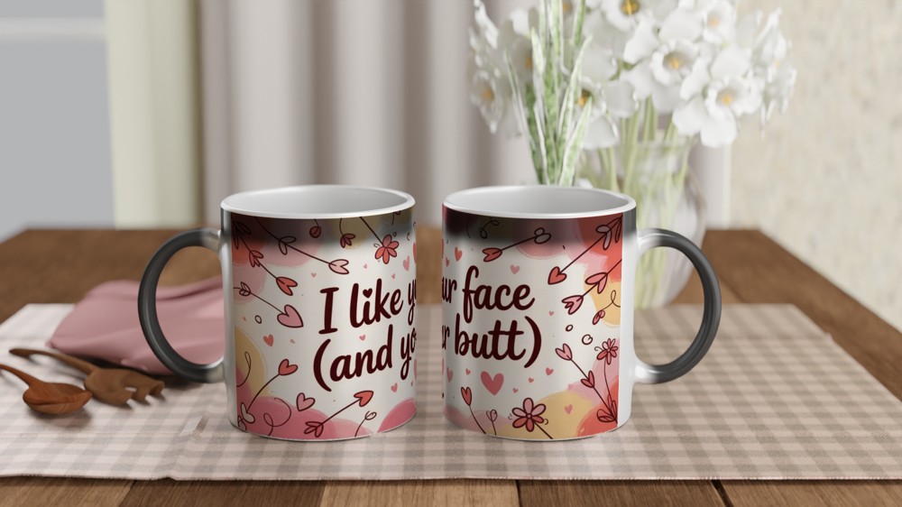 I Like Your Face And Your Butt - Funny Romantic Mug — view 3