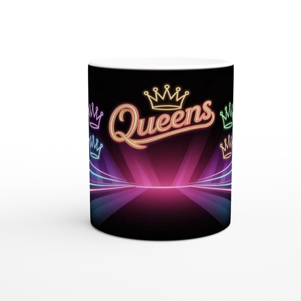 Queens Neon Crowns Retro Mug — view 11