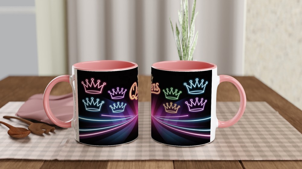 Queens Neon Crowns Retro Mug — view 6