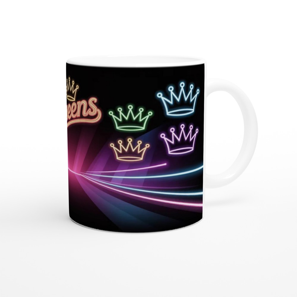 Queens Neon Crowns Retro Mug — view 12