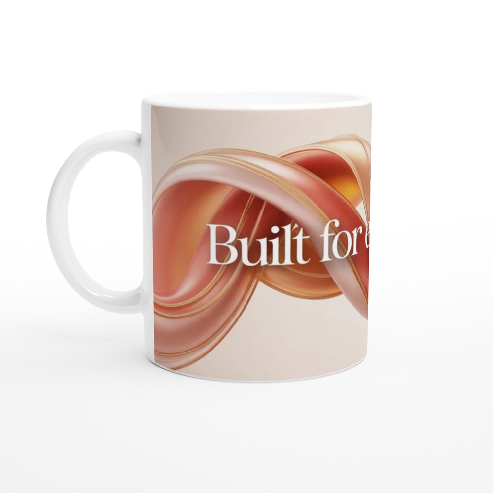 Anniversary Mug | Built For Each Other Romantic Gift | Couples Valentines Present | Abstract Interlocking Shapes Mug — view 10