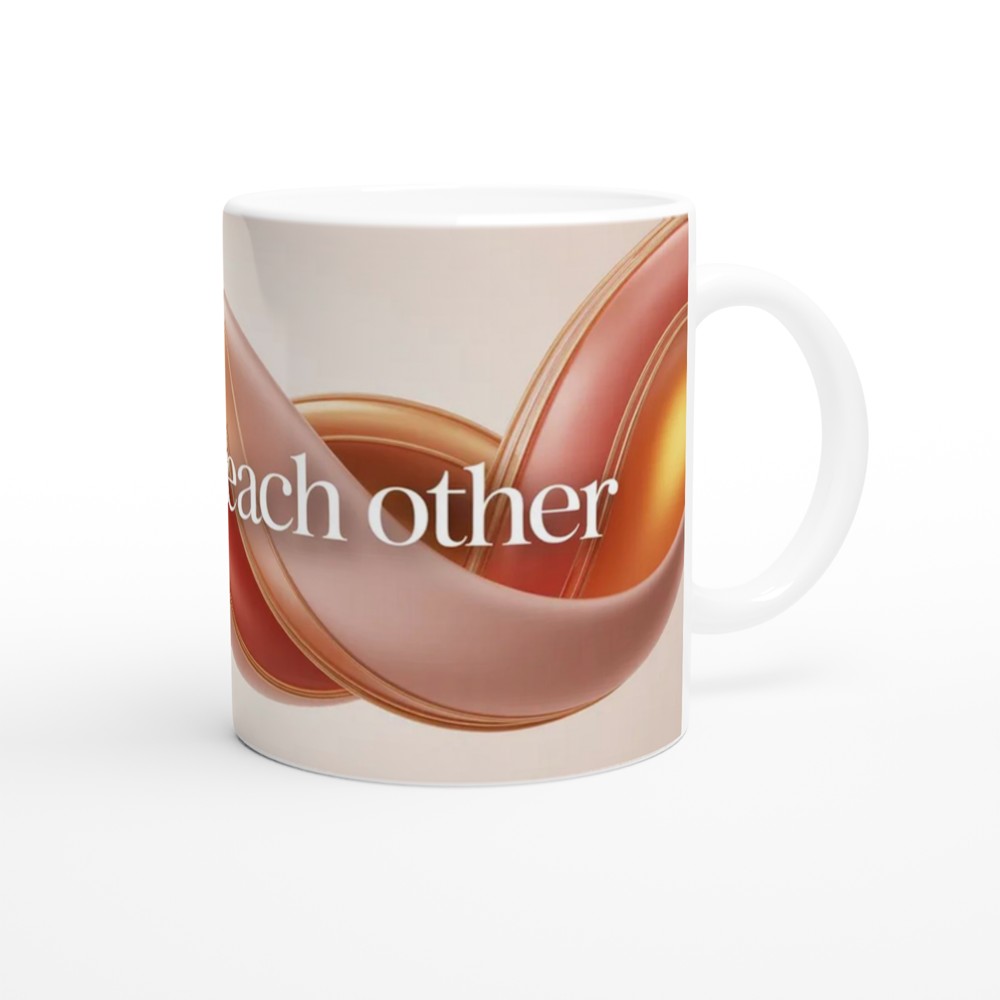 Anniversary Mug | Built For Each Other Romantic Gift | Couples Valentines Present | Abstract Interlocking Shapes Mug — view 12
