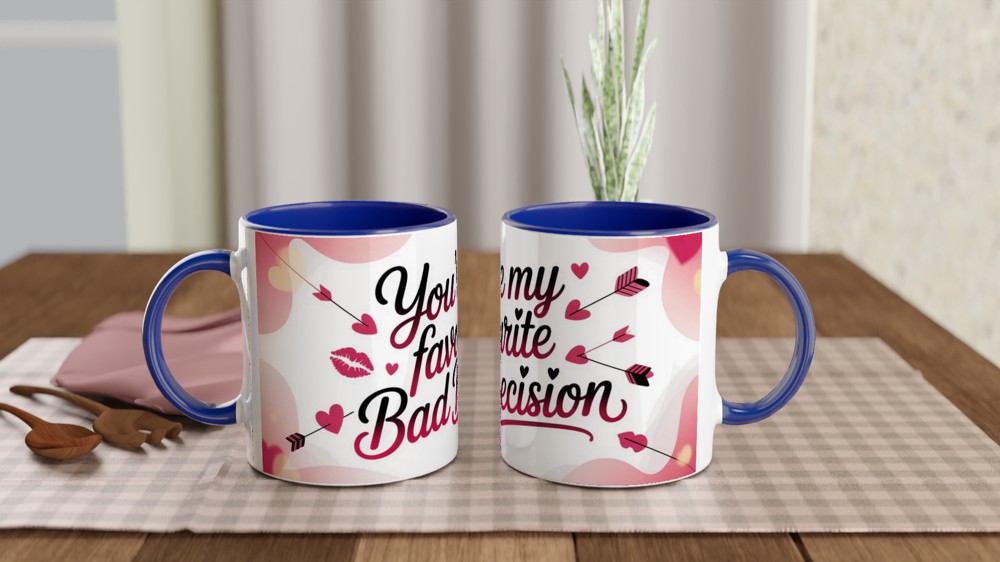 Funny Valentine Mug | You're My Favourite Bad Decision | Flirty Anniversary Gift for Boyfriend or Girlfriend | Rude Couple Coffee Cup — view 4
