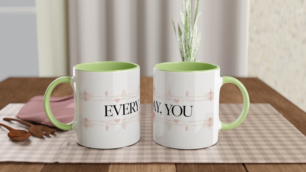 Romantic Mug | Every Day You Minimalist Design | Anniversary Gift for Husband or Wife | Valentines Day Present for Couples — view 5
