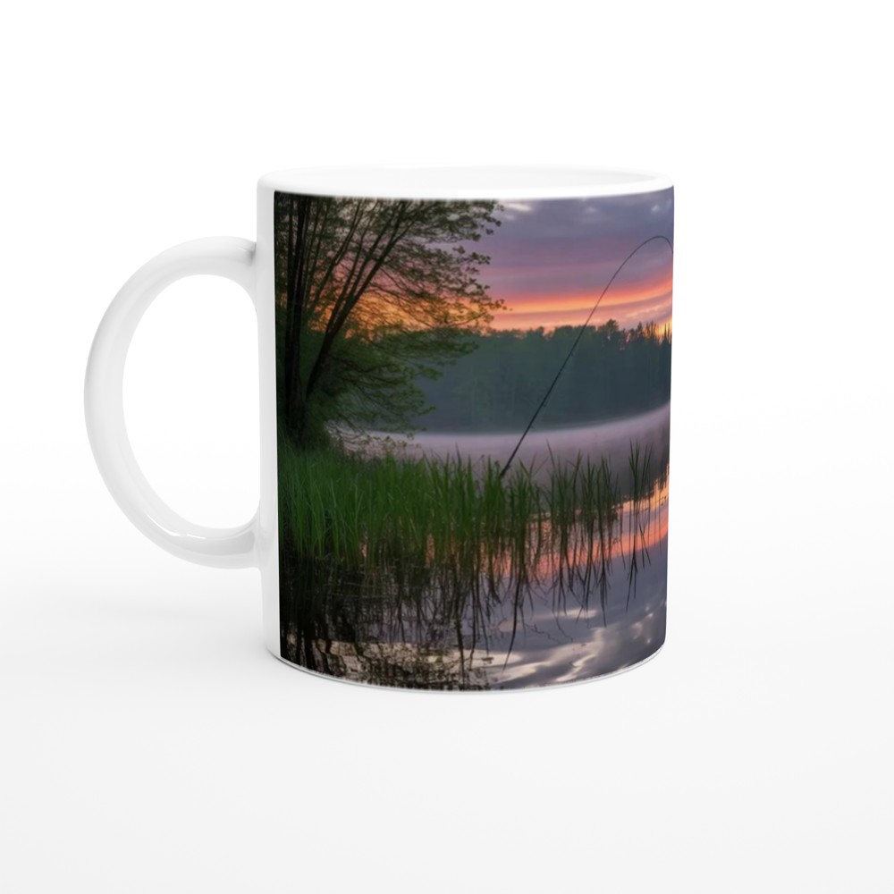 Fishing Excuses Mug | Lakeside Dawn Scene | Funny Fishing Gift for Him | Father's Day Dad Present — view 10