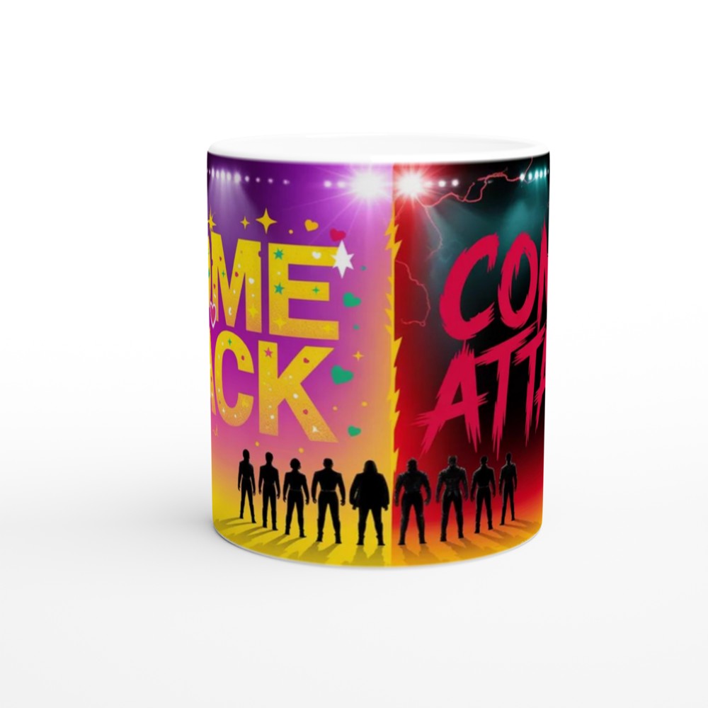Comeback Come-Attack Boy Band Silhouette Split Design Mug — view 11