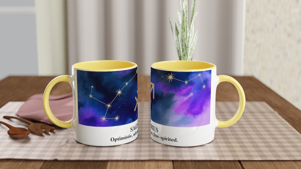 Sagittarius Mug | Zodiac Astrology Gift | Watercolour Constellation Mug | Star Sign Birthday Present for Her or Him — view 8