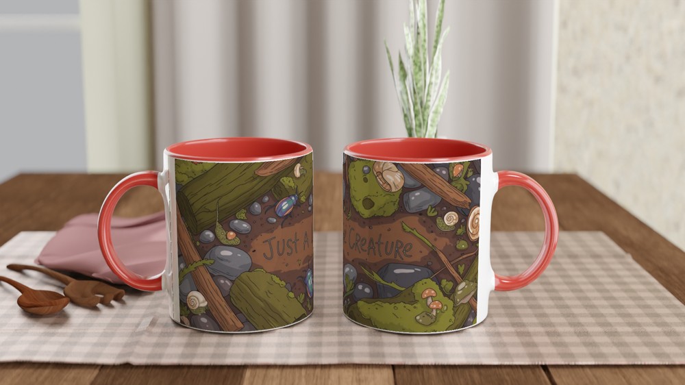 Goblincore Mug | Just A Little Creature Frog Design | Cottagecore Botanical Gift | Cosy Forest Snail Present — view 7