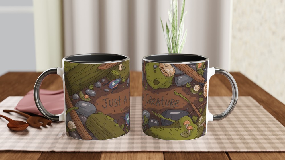Goblincore Mug | Just A Little Creature Frog Design | Cottagecore Botanical Gift | Cosy Forest Snail Present — view 9