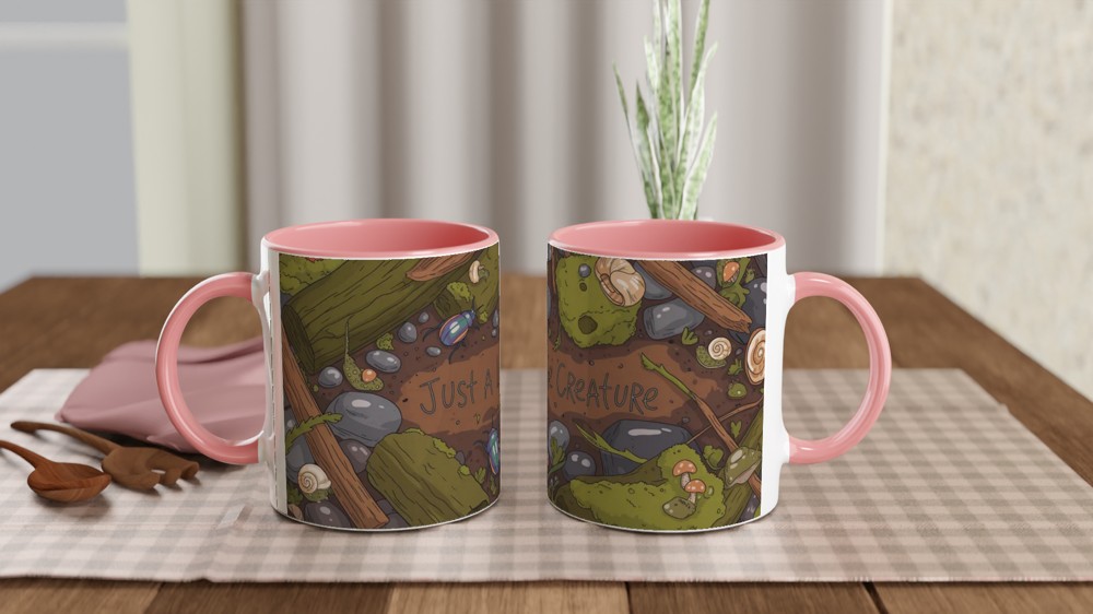 Goblincore Mug | Just A Little Creature Frog Design | Cottagecore Botanical Gift | Cosy Forest Snail Present — view 6