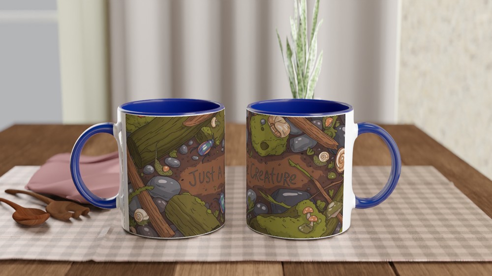 Goblincore Mug | Just A Little Creature Frog Design | Cottagecore Botanical Gift | Cosy Forest Snail Present — view 4