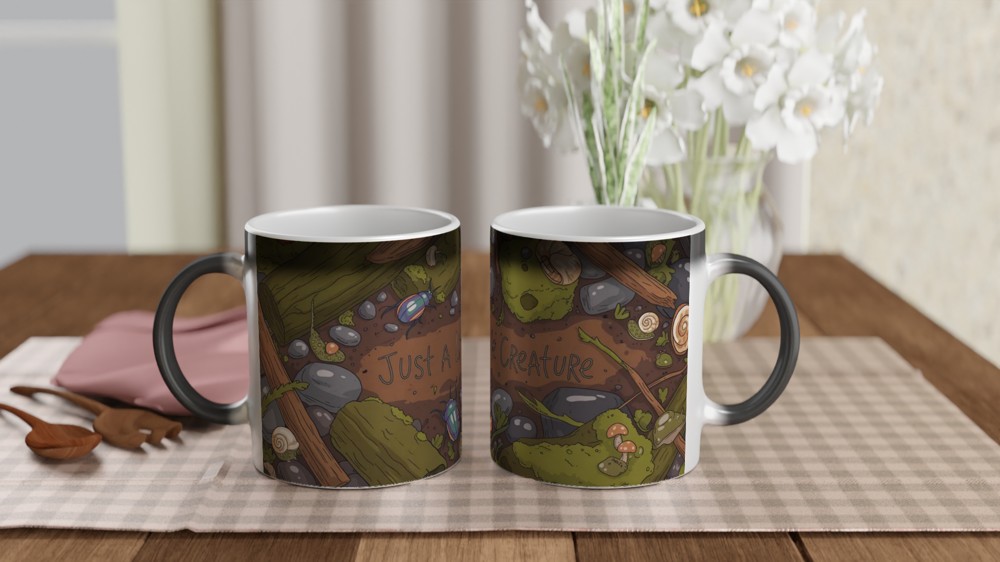 Goblincore Mug | Just A Little Creature Frog Design | Cottagecore Botanical Gift | Cosy Forest Snail Present — view 3