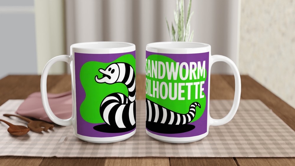 Beetlejuice Mug | Sandworm Silhouette Design | Musical Theatre Gift | Birthday Present for Best Friend — view 2