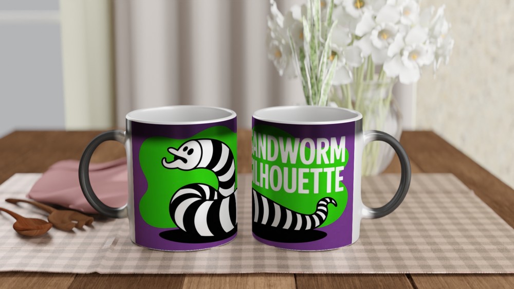Beetlejuice Mug | Sandworm Silhouette Design | Musical Theatre Gift | Birthday Present for Best Friend — view 3