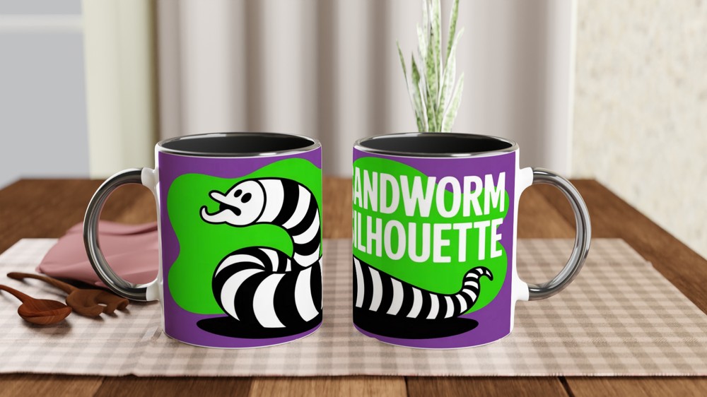 Beetlejuice Mug | Sandworm Silhouette Design | Musical Theatre Gift | Birthday Present for Best Friend — view 9