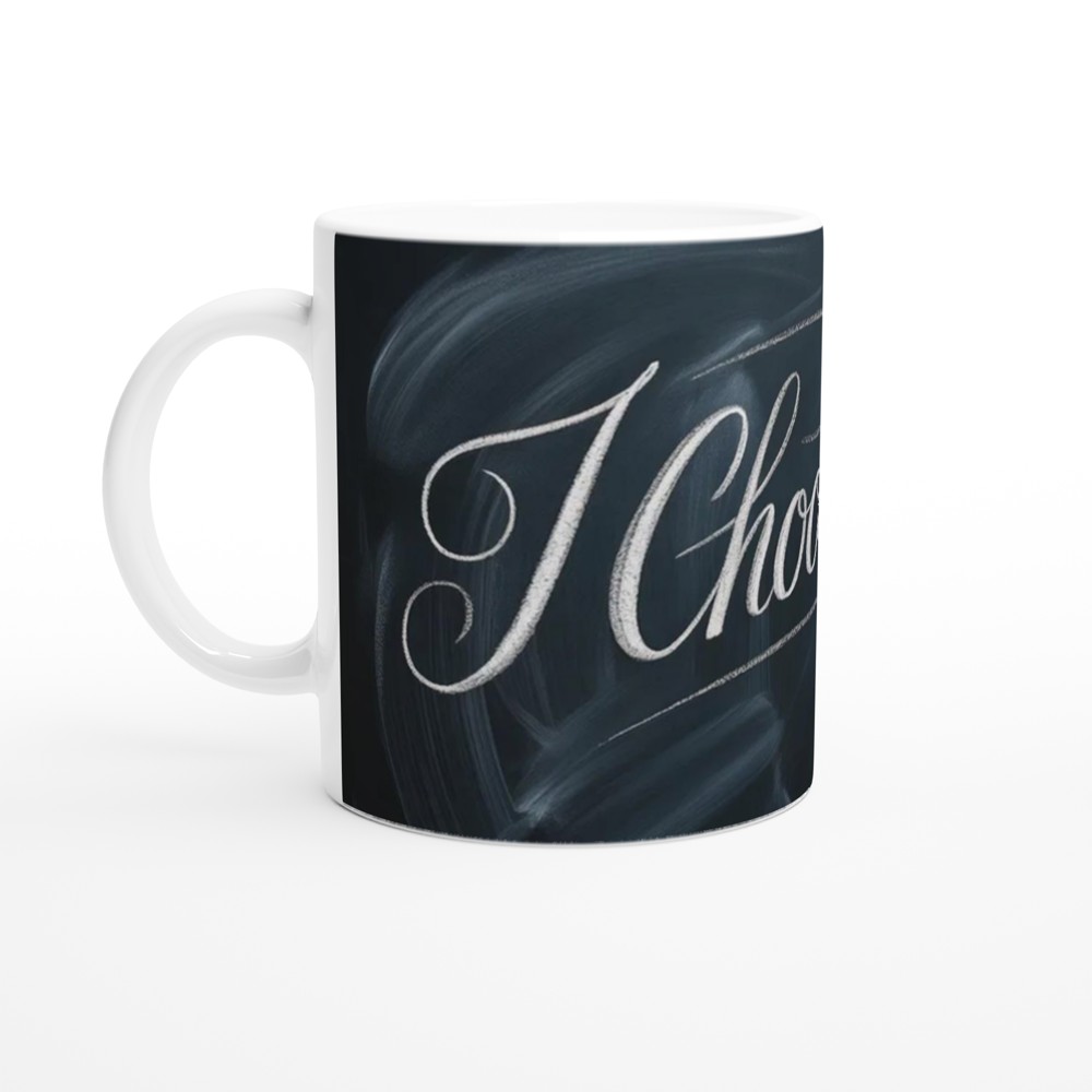 I Choose You Mug | Romantic Anniversary Gift | Valentine's Day Present for Husband or Wife | Chalkboard Style Couple Mug — view 10