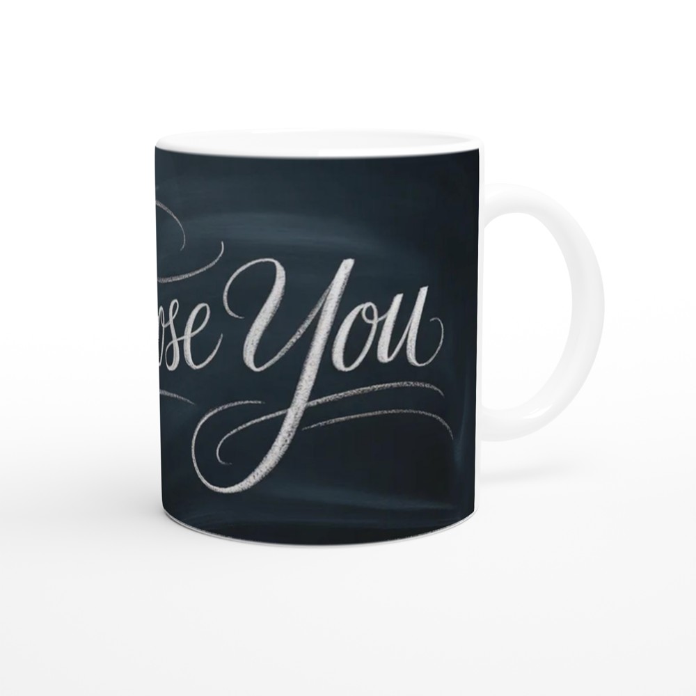 I Choose You Mug | Romantic Anniversary Gift | Valentine's Day Present for Husband or Wife | Chalkboard Style Couple Mug — view 12