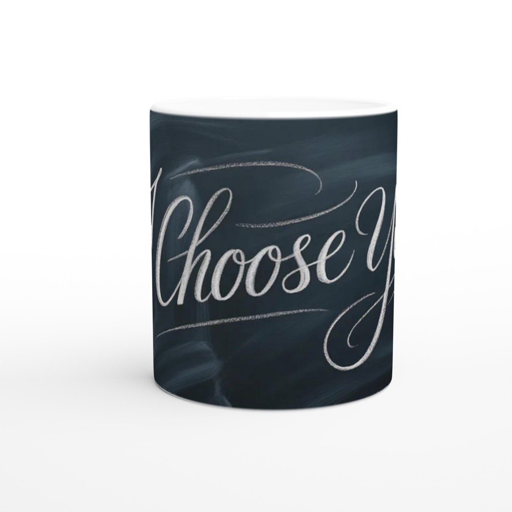 I Choose You Mug | Romantic Anniversary Gift | Valentine's Day Present for Husband or Wife | Chalkboard Style Couple Mug — view 11