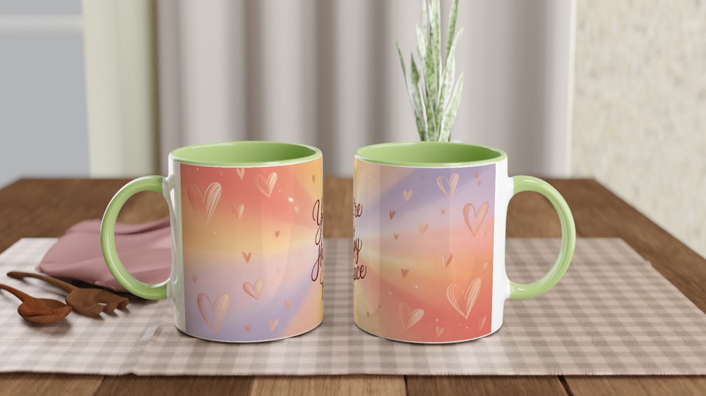 You're My Happy Place Mug | Romantic Valentine's Day Gift | Anniversary Present for Husband or Wife | Cute Positivity Mug for Best Friend — view 5