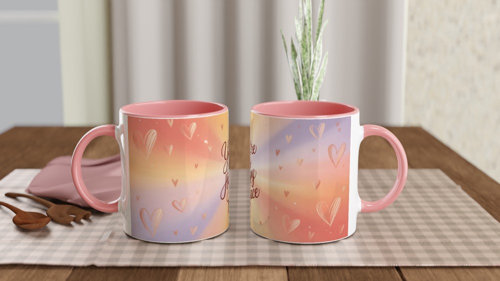 You're My Happy Place Mug | Romantic Valentine's Day Gift | Anniversary Present for Husband or Wife | Cute Positivity Mug for Best Friend — view 6