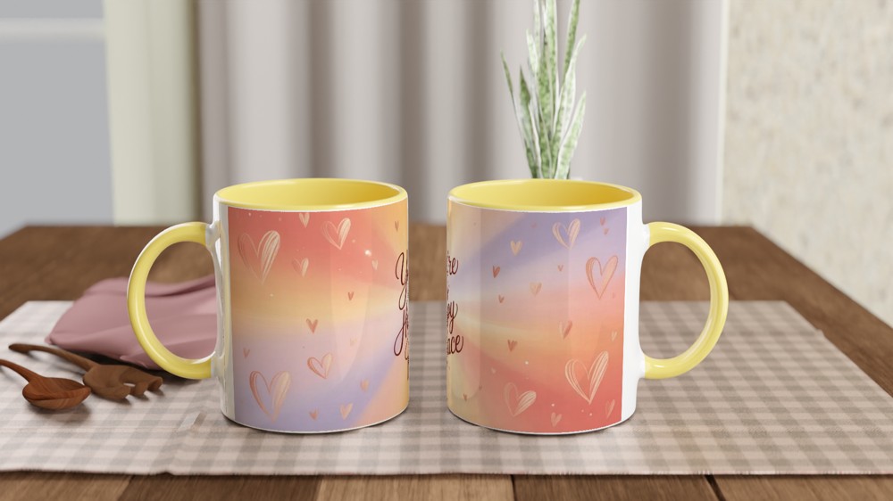 You're My Happy Place Mug | Romantic Valentine's Day Gift | Anniversary Present for Husband or Wife | Cute Positivity Mug for Best Friend — view 8